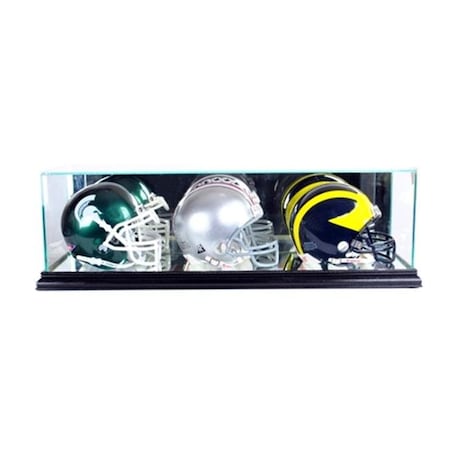 Perfect Cases Perfect Cases TRPMH-B Triple Mini Football Helmet Display Case; Black TRPMH-B